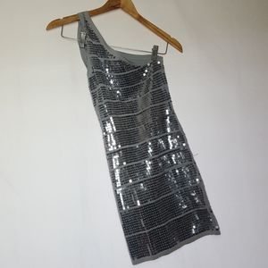 Wow Couture Silver Gray BodyCon Dress SZ S